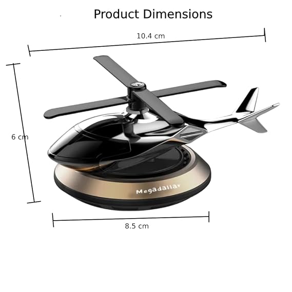 Solar Powered Helicopter Dashboard Air Freshener – Aroma Diffuser for Car Interior