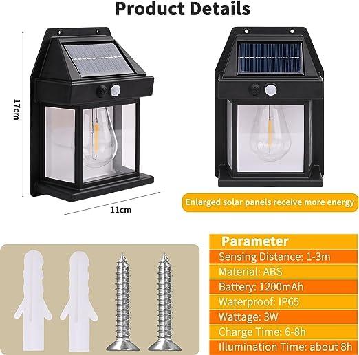 Automatic Solar Wall Light – 3 Modes, ☀️ Solar Powered 💧 Waterproof ⚡ Auto On/Off Sensor