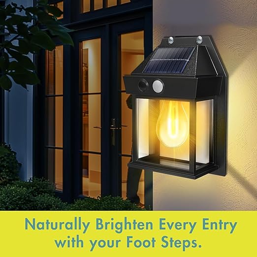 Automatic Solar Wall Light – 3 Modes, ☀️ Solar Powered 💧 Waterproof ⚡ Auto On/Off Sensor