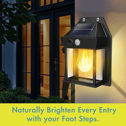 Automatic Solar Wall Light – 3 Modes, ☀️ Solar Powered 💧 Waterproof ⚡ Auto On/Off Sensor