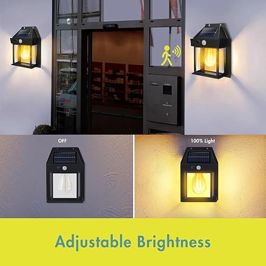 Automatic Solar Wall Light – 3 Modes, ☀️ Solar Powered 💧 Waterproof ⚡ Auto On/Off Sensor