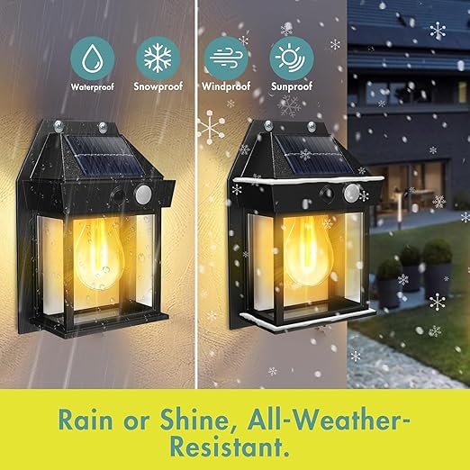 Automatic Solar Wall Light – 3 Modes, ☀️ Solar Powered 💧 Waterproof ⚡ Auto On/Off Sensor