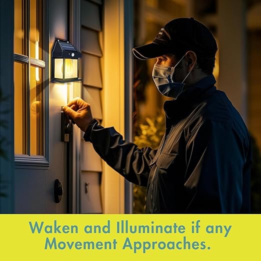 Automatic Solar Wall Light – 3 Modes, ☀️ Solar Powered 💧 Waterproof ⚡ Auto On/Off Sensor