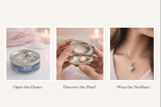 Freshwater Shell Canned Oyster Ocean Love Real Pearl Necklace Set